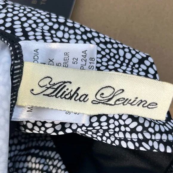 Alisha Levine Black with White Dots Swim Top Size 20W (Women's) - Picture 6 of 8